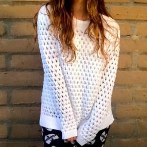 Talbots chunky knit white sweater